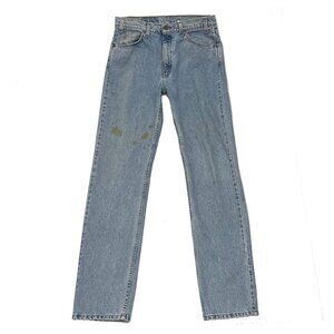 Levis 505 Vintage 90s Orange Tab Straight Leg Distressed Jeans 34 x 36